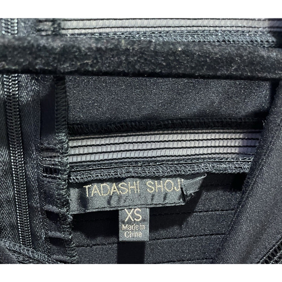 Tadashi Shoji Illusion Stripe Bateau Neckline Knee-Length Dress SZ XS - Picture 10 of 10